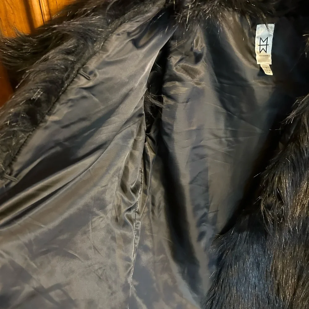Marc Bouwer Black Faux Fur Jacket/Vest Size M